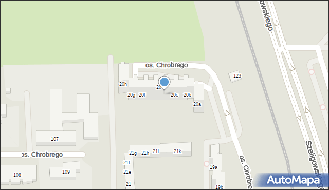 Poznań, Osiedle Króla Bolesława Chrobrego, 20d, mapa Poznania