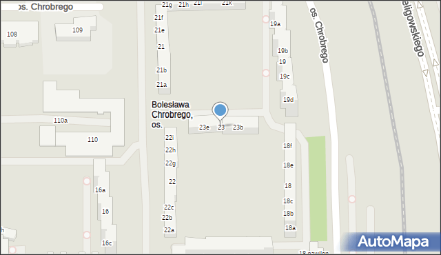 Poznań, Osiedle Króla Bolesława Chrobrego, 23, mapa Poznania
