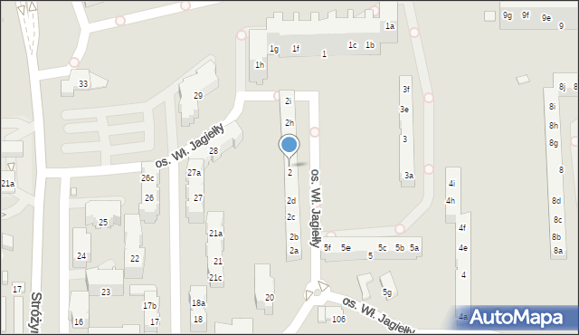 Poznań, Osiedle Króla Bolesława Chrobrego, 2f, mapa Poznania