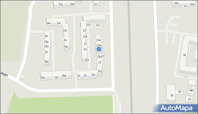 Poznań, Osiedle Króla Bolesława Chrobrego, 33d, mapa Poznania