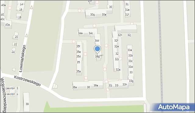 Poznań, Osiedle Króla Bolesława Chrobrego, 34g, mapa Poznania