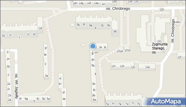 Poznań, Osiedle Króla Bolesława Chrobrego, 8i, mapa Poznania