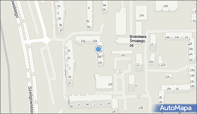 Poznań, Osiedle Bolesława Śmiałego, 10b, mapa Poznania