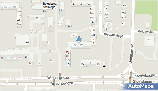 Poznań, Osiedle Bolesława Śmiałego, 15g, mapa Poznania