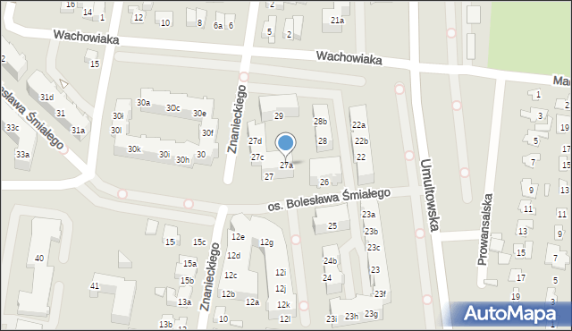 Poznań, Osiedle Bolesława Śmiałego, 27a, mapa Poznania