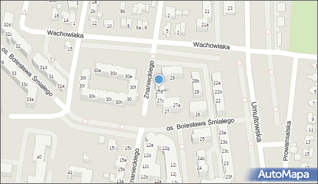 Poznań, Osiedle Bolesława Śmiałego, 27d, mapa Poznania