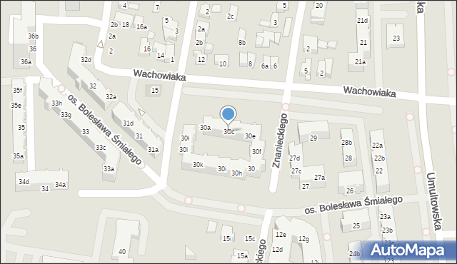 Poznań, Osiedle Bolesława Śmiałego, 30c, mapa Poznania