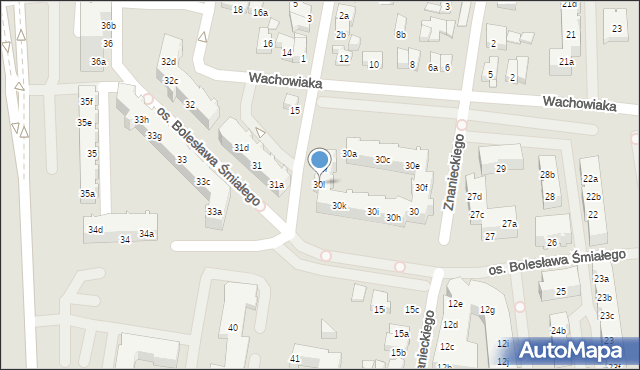 Poznań, Osiedle Bolesława Śmiałego, 30l, mapa Poznania