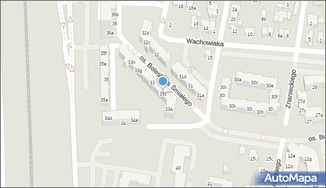 Poznań, Osiedle Bolesława Śmiałego, 33c, mapa Poznania