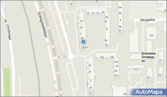 Poznań, Osiedle Bolesława Śmiałego, 3f, mapa Poznania