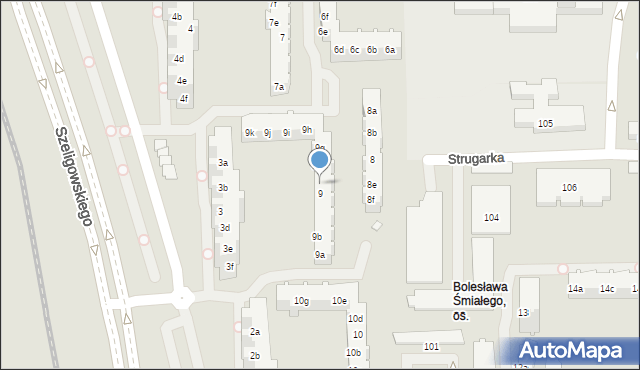 Poznań, Osiedle Bolesława Śmiałego, 9e, mapa Poznania