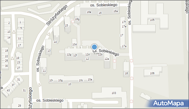 Poznań, Osiedle Króla Jana III Sobieskiego, 12c, mapa Poznania