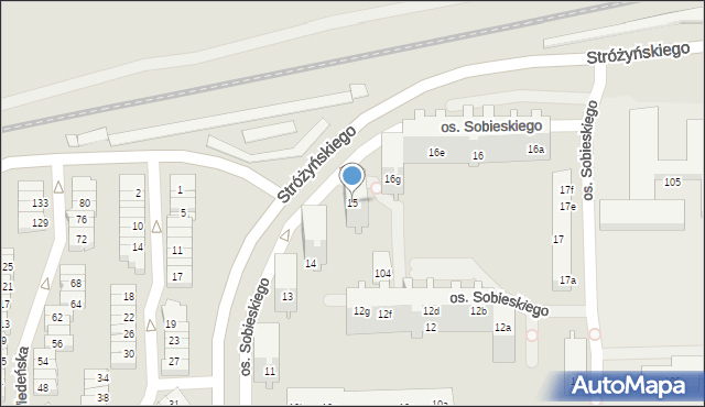 Poznań, Osiedle Króla Jana III Sobieskiego, 15, mapa Poznania