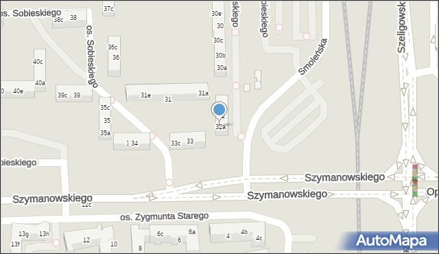 Poznań, Osiedle Króla Jana III Sobieskiego, 32a, mapa Poznania