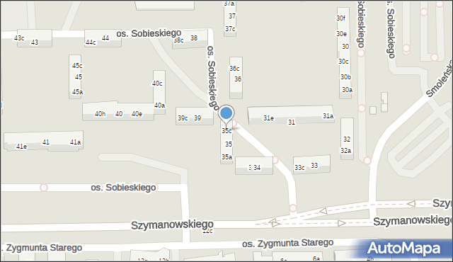 Poznań, Osiedle Króla Jana III Sobieskiego, 35c, mapa Poznania