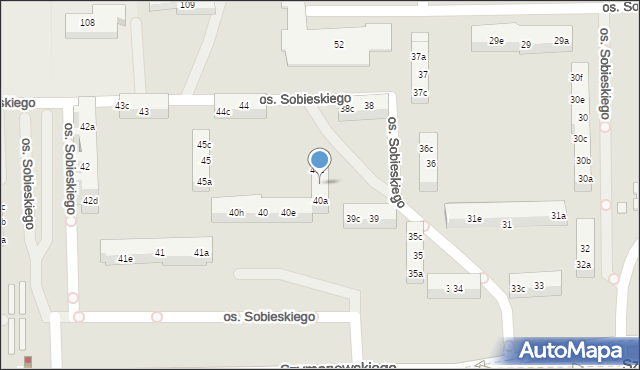 Poznań, Osiedle Króla Jana III Sobieskiego, 40b, mapa Poznania