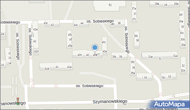 Poznań, Osiedle Króla Jana III Sobieskiego, 40e, mapa Poznania