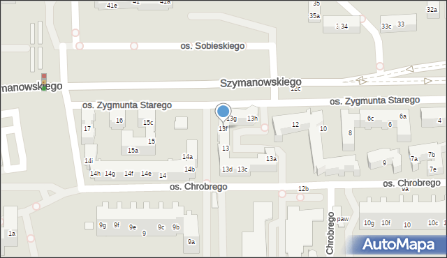 Poznań, Osiedle Zygmunta Starego, 13f, mapa Poznania