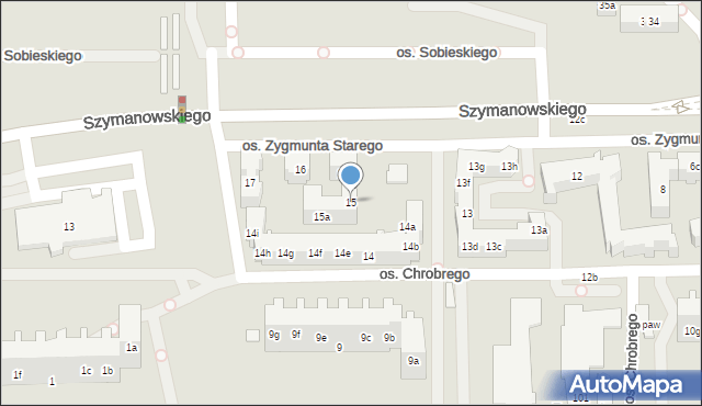 Poznań, Osiedle Zygmunta Starego, 15, mapa Poznania