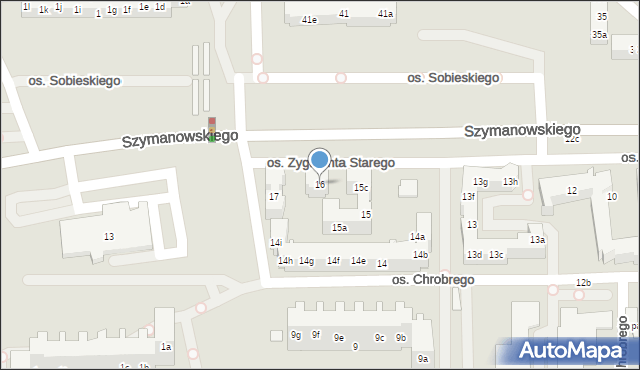 Poznań, Osiedle Zygmunta Starego, 16, mapa Poznania