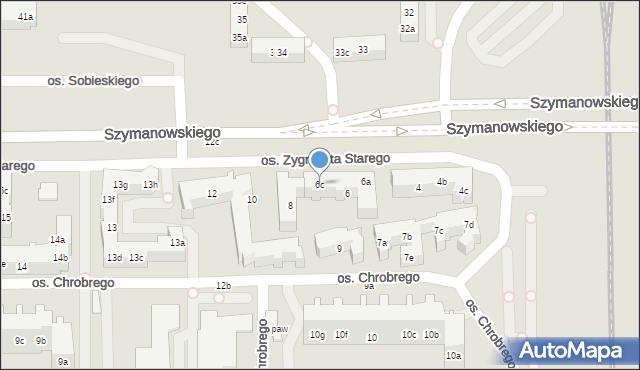 Poznań, Osiedle Zygmunta Starego, 6c, mapa Poznania