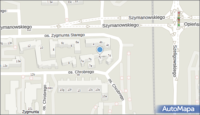 Poznań, Osiedle Zygmunta Starego, 7c, mapa Poznania