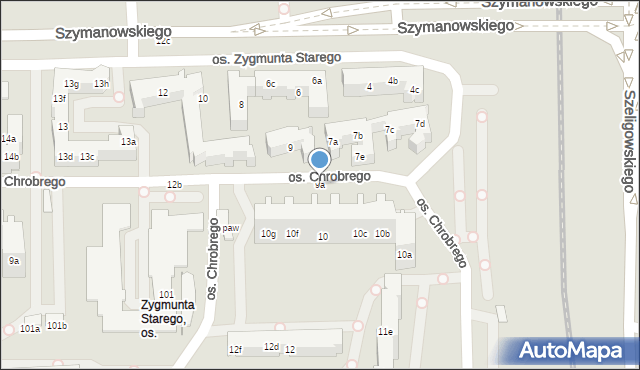 Poznań, Osiedle Zygmunta Starego, 9a, mapa Poznania