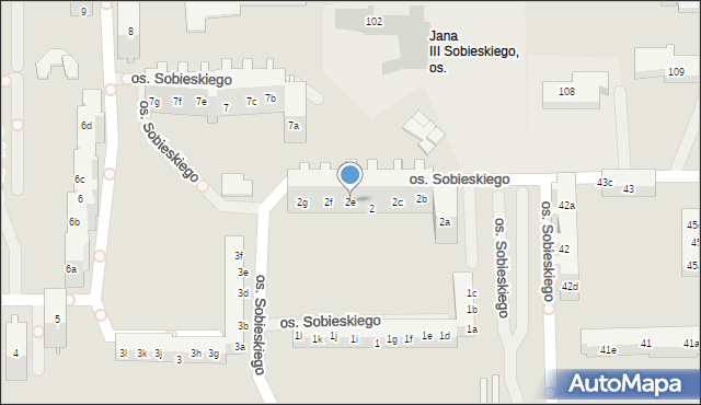 Poznań, Osiedle Króla Jana III Sobieskiego, 2e, mapa Poznania