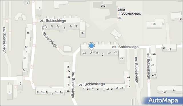 Poznań, Osiedle Króla Jana III Sobieskiego, 2f, mapa Poznania