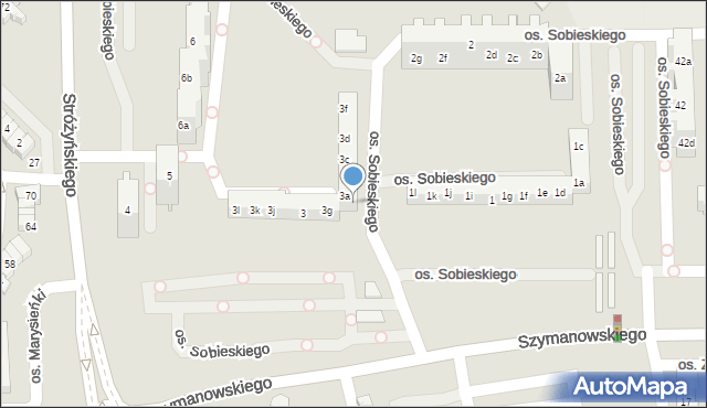 Poznań, Osiedle Króla Jana III Sobieskiego, 3a, mapa Poznania