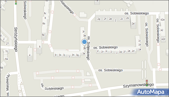 Poznań, Osiedle Króla Jana III Sobieskiego, 3b, mapa Poznania
