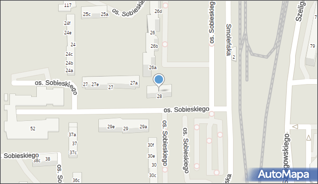 Poznań, Osiedle Króla Jana III Sobieskiego, 28b, mapa Poznania