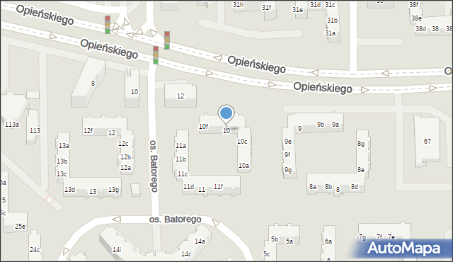 Poznań, Osiedle Stefana Batorego, 10, mapa Poznania