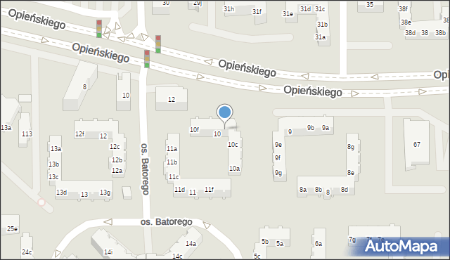 Poznań, Osiedle Stefana Batorego, 10d, mapa Poznania