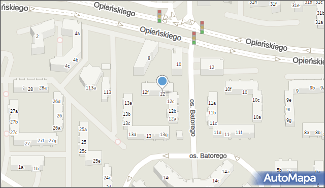 Poznań, Osiedle Stefana Batorego, 12, mapa Poznania