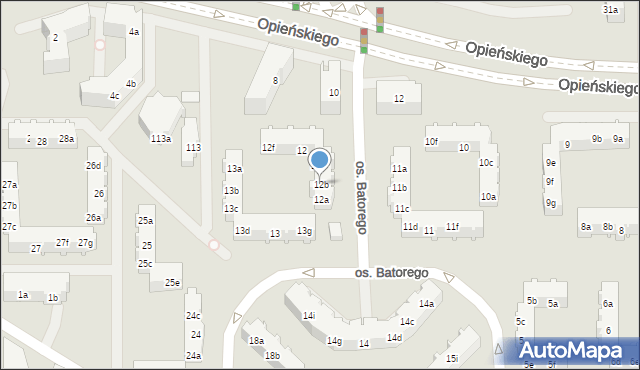 Poznań, Osiedle Stefana Batorego, 12b, mapa Poznania
