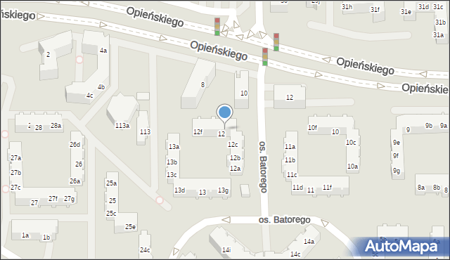 Poznań, Osiedle Stefana Batorego, 12d, mapa Poznania