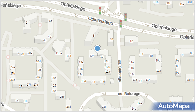 Poznań, Osiedle Stefana Batorego, 12e, mapa Poznania