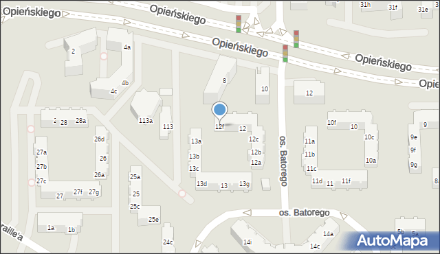 Poznań, Osiedle Stefana Batorego, 12f, mapa Poznania