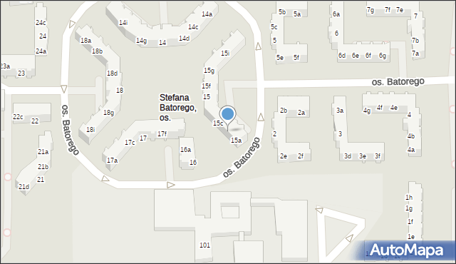 Poznań, Osiedle Stefana Batorego, 15b, mapa Poznania