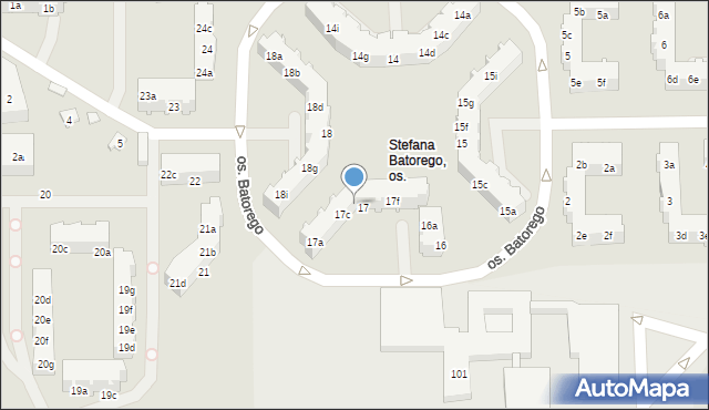 Poznań, Osiedle Stefana Batorego, 17d, mapa Poznania