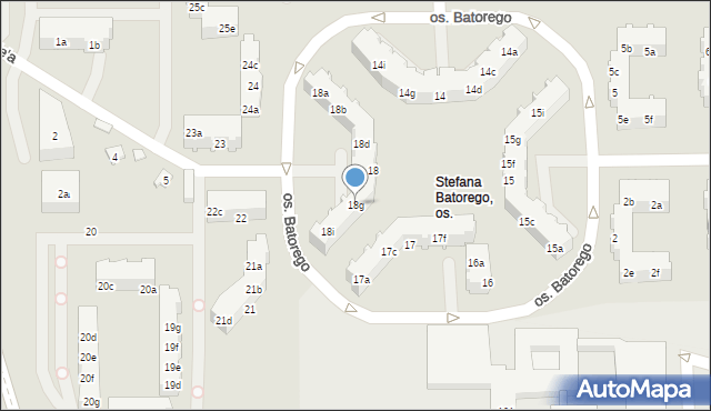 Poznań, Osiedle Stefana Batorego, 18g, mapa Poznania