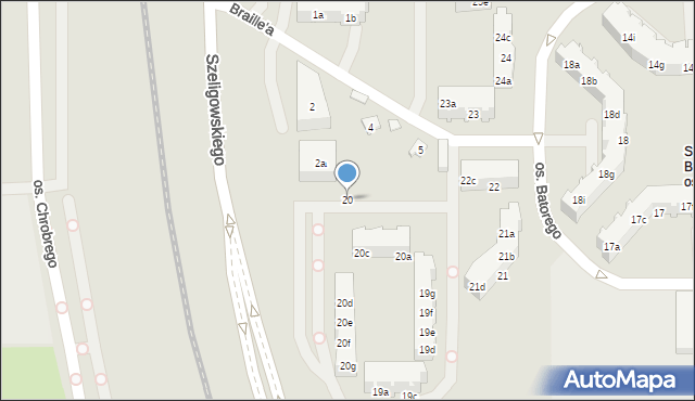 Poznań, Osiedle Stefana Batorego, 20, mapa Poznania
