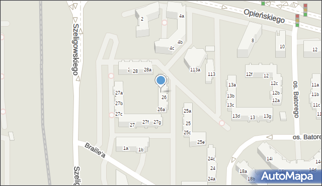 Poznań, Osiedle Stefana Batorego, 26c, mapa Poznania