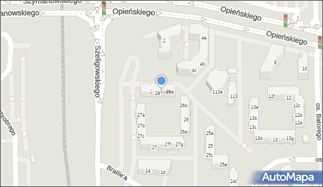 Poznań, Osiedle Stefana Batorego, 28b, mapa Poznania