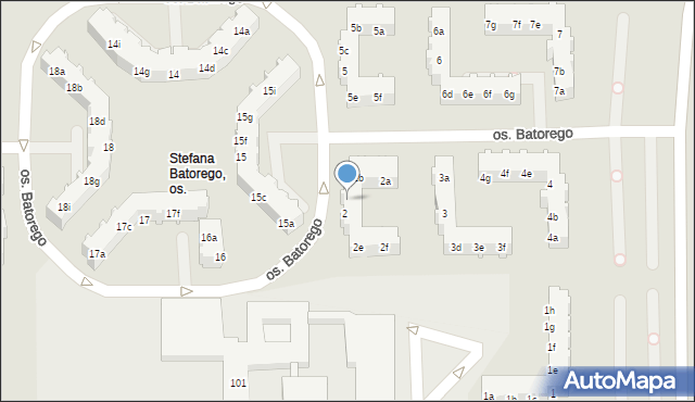 Poznań, Osiedle Stefana Batorego, 2c, mapa Poznania