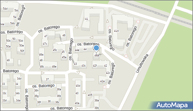Poznań, Osiedle Stefana Batorego, 44a, mapa Poznania