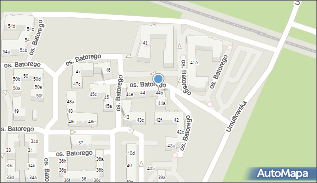 Poznań, Osiedle Stefana Batorego, 44b, mapa Poznania