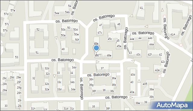 Poznań, Osiedle Stefana Batorego, 48c, mapa Poznania