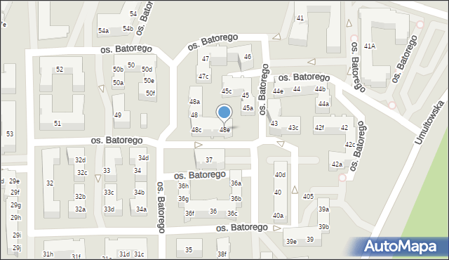 Poznań, Osiedle Stefana Batorego, 48e, mapa Poznania